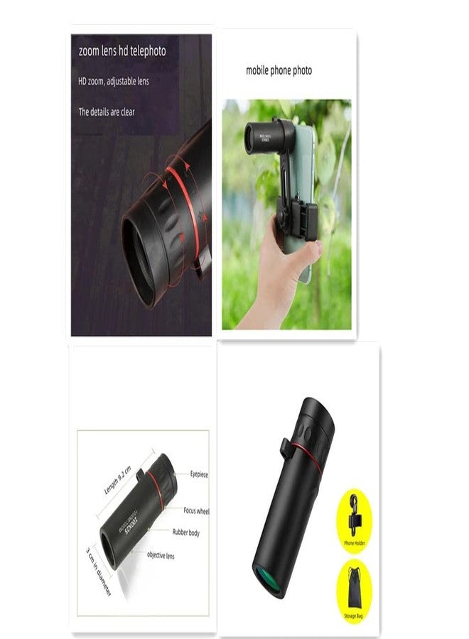 Chinshwehaw 2000X24 Monocular Focus Optics Telescope onocular Power for Adults with Phone AdapterNight Vision Monocular Lightweight Pocket Monoscope with for Adults Teenager, 8000M/80000M Gifts - Image 4